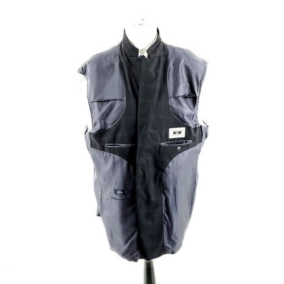 DAMAGED Joseph Abboud Reda Super 110s Wool 2 Button Blazer 48L Gray Windowpane - Picture 12 of 13